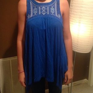 High neck handkerchief tank
