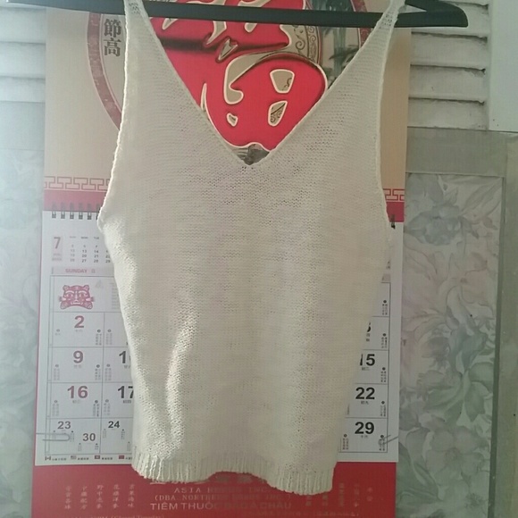 brandy melville cream knit tank