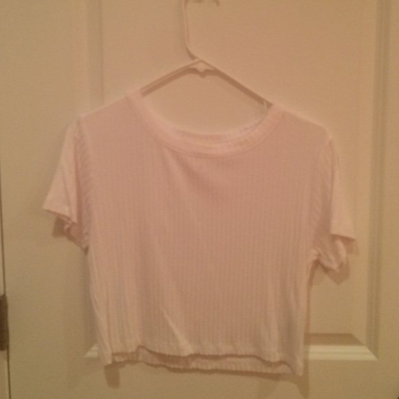 white ribbed crop top