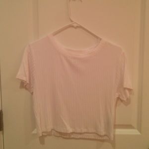 white ribbed crop top