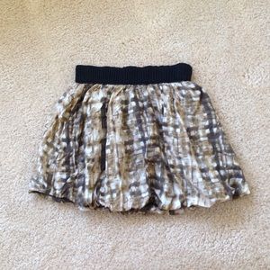 Green and white skirt