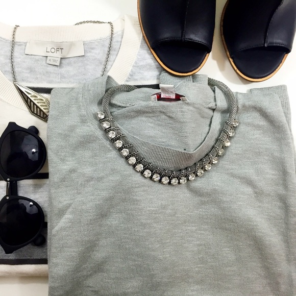GAP Sweaters - Gray Crewneck Slub Sweater