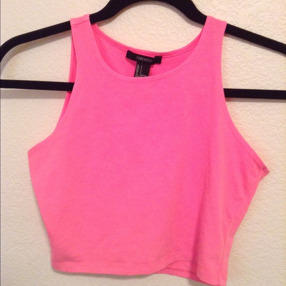 NWOT // Forever 21 hot pink crop top