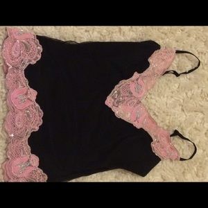 Cache - Black w Pink Sequin Top (XS)
