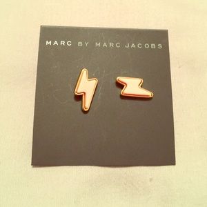 Marc by Marc Jacobs pink lightning bolt studs