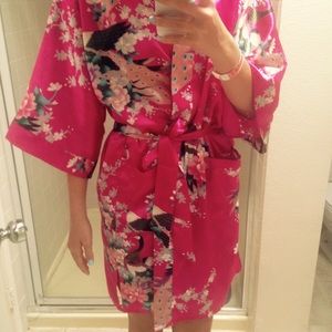 Japanese silky kimono robe