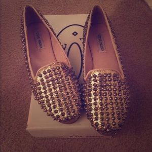Steve Madden Gold Loafers