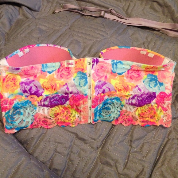 **Closet Closing**32A Pink Neon Rose Bustier - Picture 3 of 4