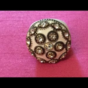 Banana Republic White Ring with CZ Stones