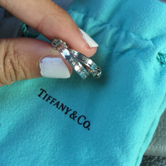Gently used Tiffany sterling silver mini hoops