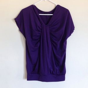 Dark purple ruched tee