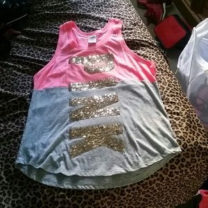 Vs pink sequin tank