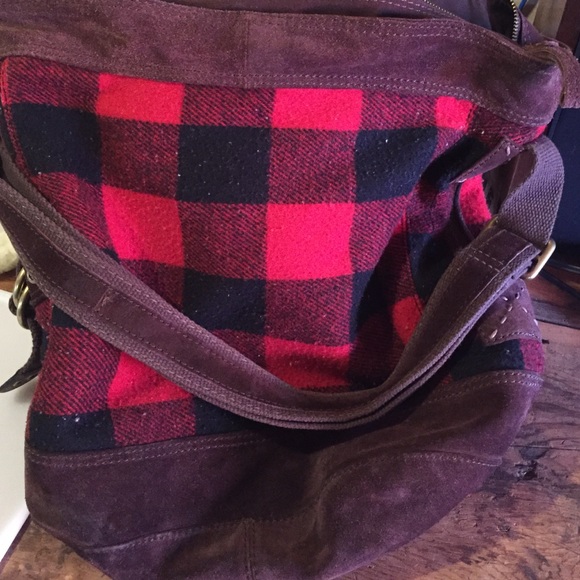 Lucky Brand Hobo bag red plaid