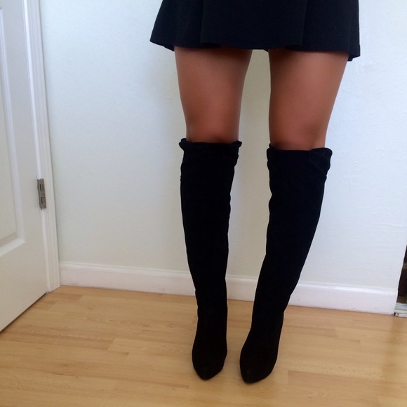 Over the knee suede boots