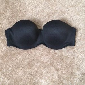Victoria's Secret strapless black bra