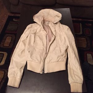 Forever21 cream leather jacket