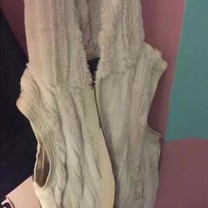 Hooded fuzzy vest