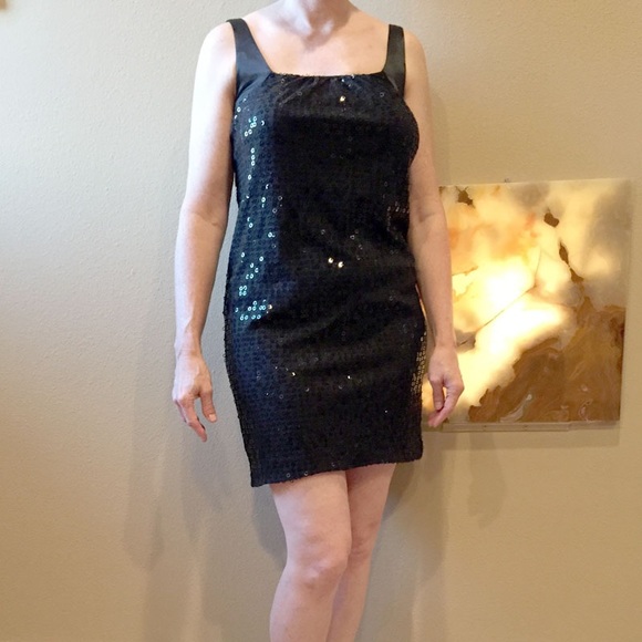 Maggy London sequin and silk cocktail dress