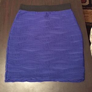 Forever21 blue pencil skirt w/black band