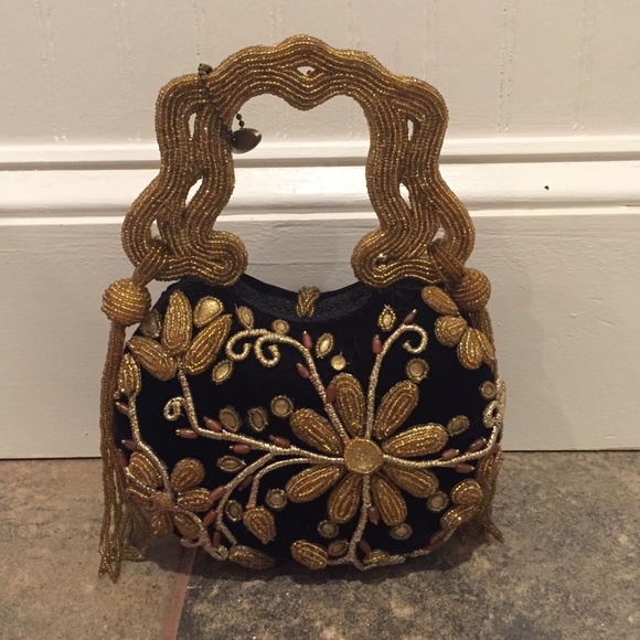 Gold and black Mary Frances purse