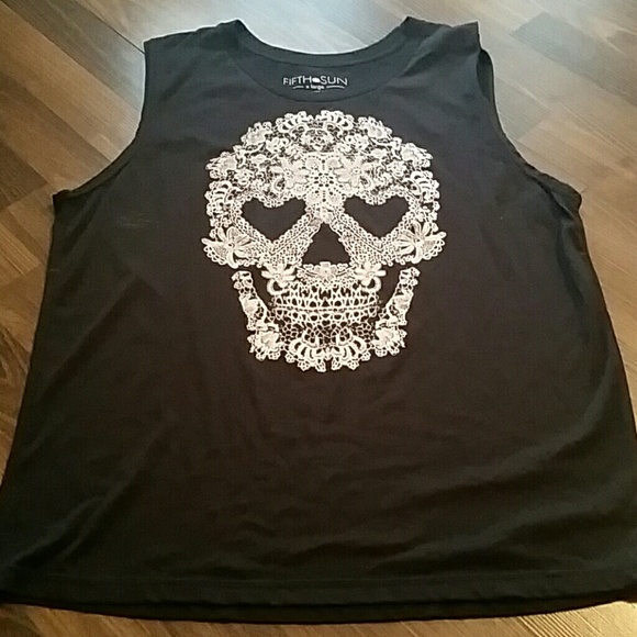 Tank top like skull shirt.  Black.