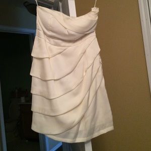 cream colored homecoming or party dress