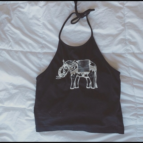 brandy Melville printed halter crop top
