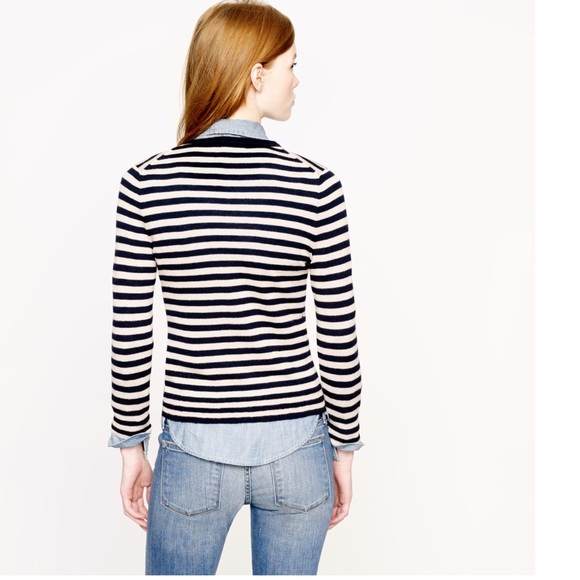 SOLD J. Crew 100% Cashmere striped cardigan NWT - Picture 5 of 5