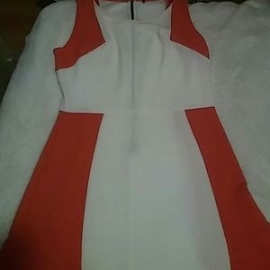 Coral and White Dress