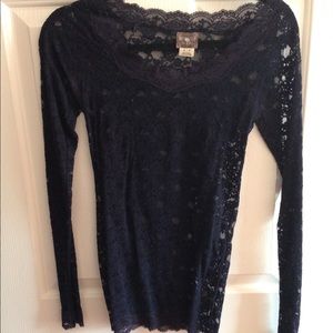 Navy lace shirt