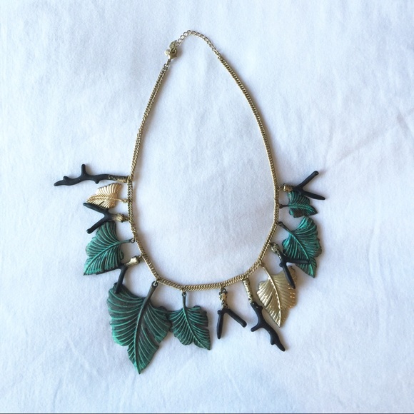 Gold and tarnished copper necklace
