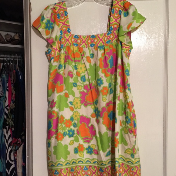 Milly Bougainvillea Flutter Sleeve Dress, Size 8