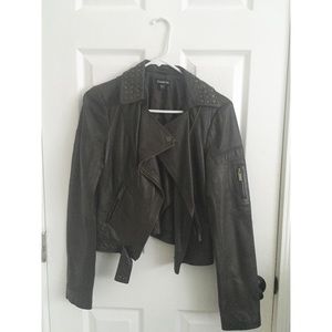 Bebe brown leather jacket