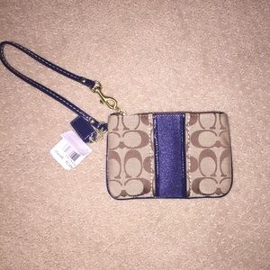 Coach wristlet wallet navy khaki very cute