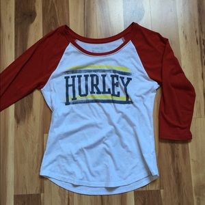 Hurley Red and White Baseball Shirt!
