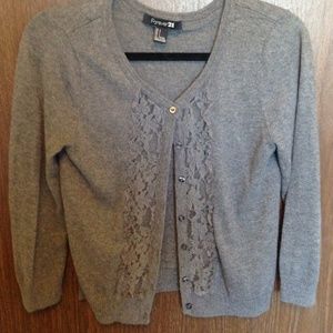 Gray Cardigan with lace