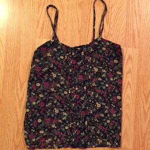 Floral button down tank top