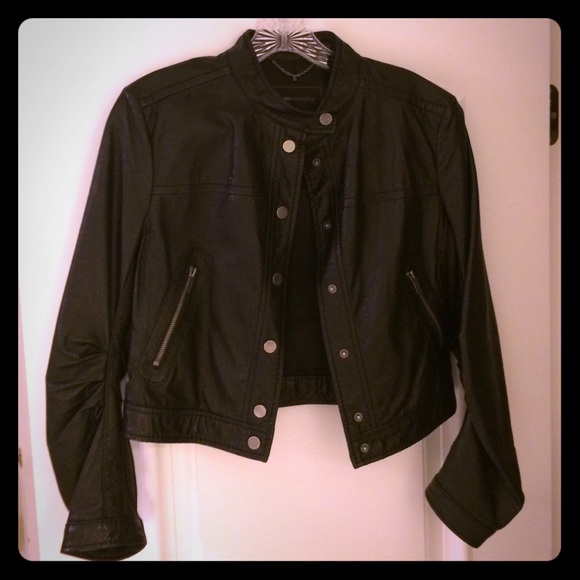 BCBGMaxAzria leather moto jacket
