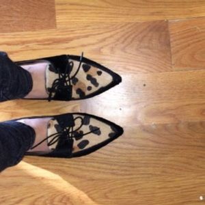 Loeffler Randall lace-up haircalf flat