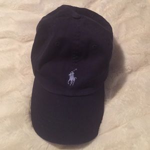 Navy with light blue Polo hat