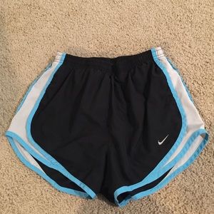 Black Nike shorts with blue trim!