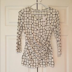 Black and white blouse