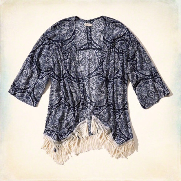 Hollister Sweaters - firm |❄️HP❄️ Blue Fringe Kimono
