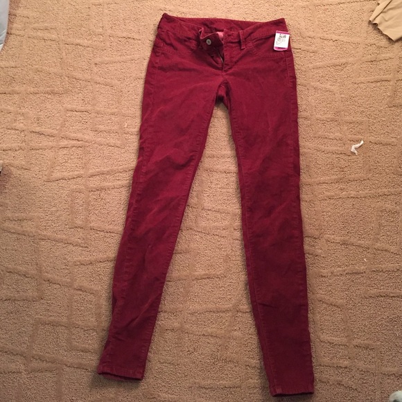 maroon corduroy pants
