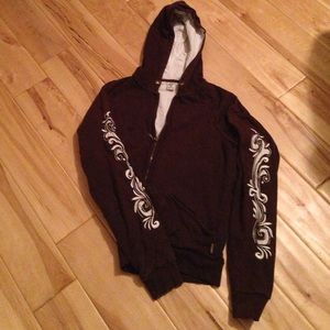 Unique PrAna chocolate hoodie fun cutout detail S