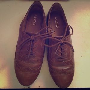 ALDO Brown Leather Oxfords SIZE 10