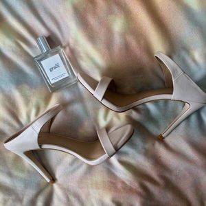 JustFab nude mules