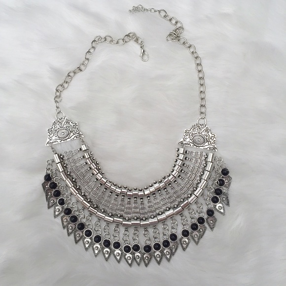 Jewelry - Turkish coin boho antique black statement necklace