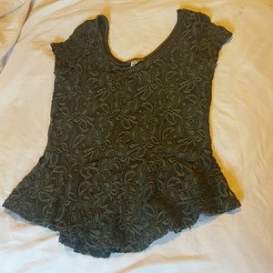 Olive Green Lace Top