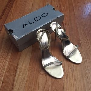 Gold Aldo strappy heels